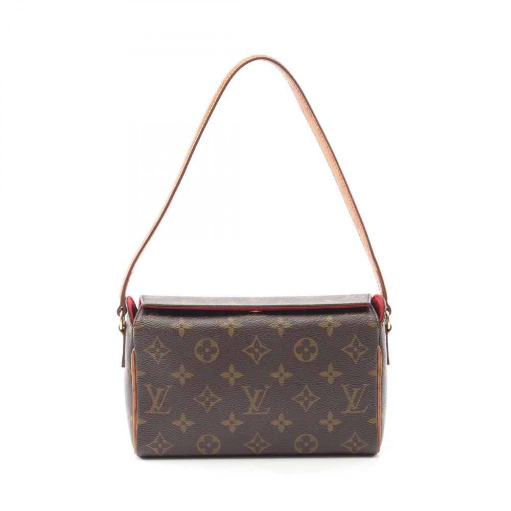 Louis Vuitton Recital Monogram Handbag Canvas Leather Brown